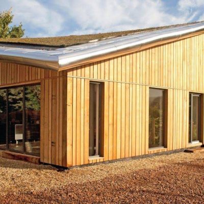 Vertical timber cladding on a contemporary house